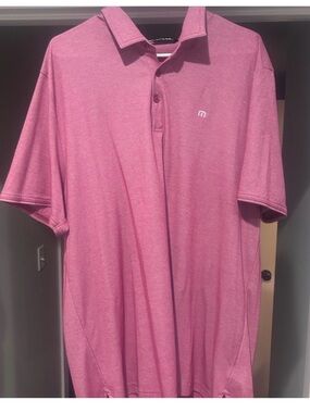 Travis Mathew Heathered Pink Performance Polo